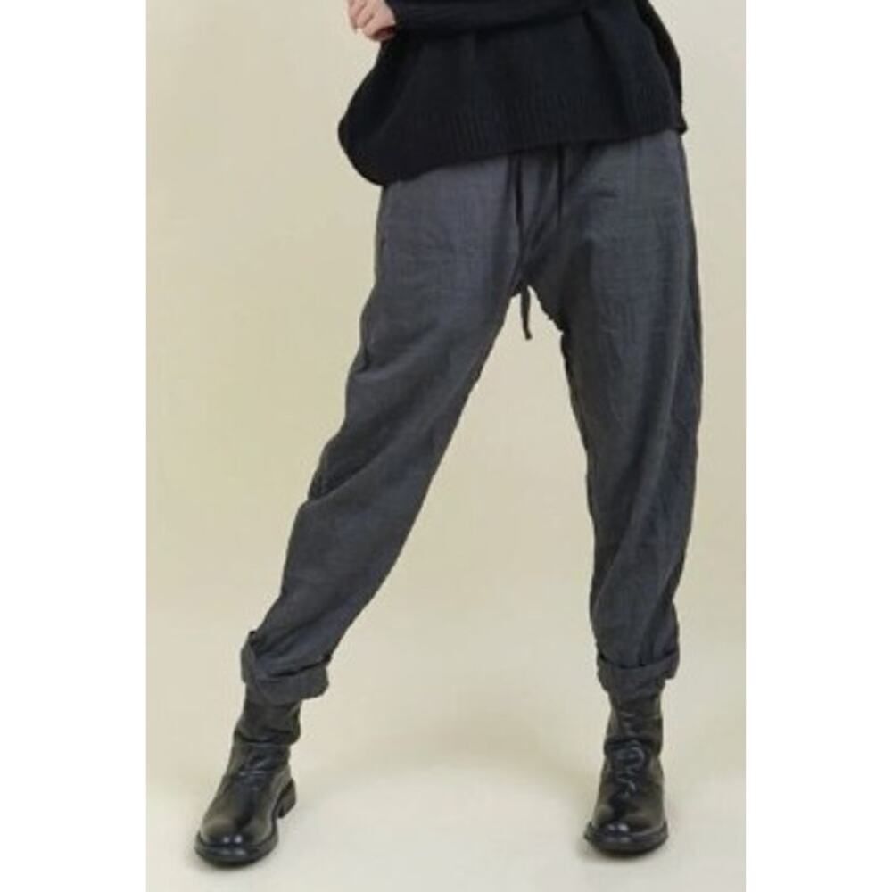 Pas De Calais Black Tapered Leg Pants Rope Belt Women's Sz. 36 (US S)